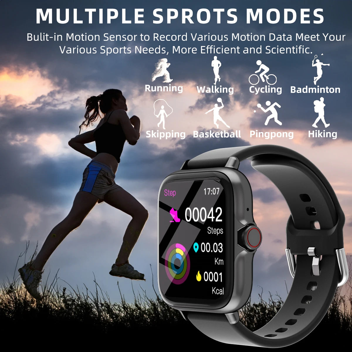 1,83'' Smartwatch mit Anruf, Schlaf & Sport für iPhone