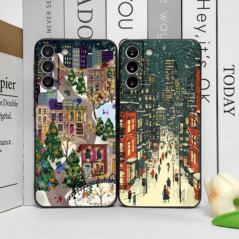 Pixel 9 8 Case Silicone TPU Christmas Snow Pattern Case