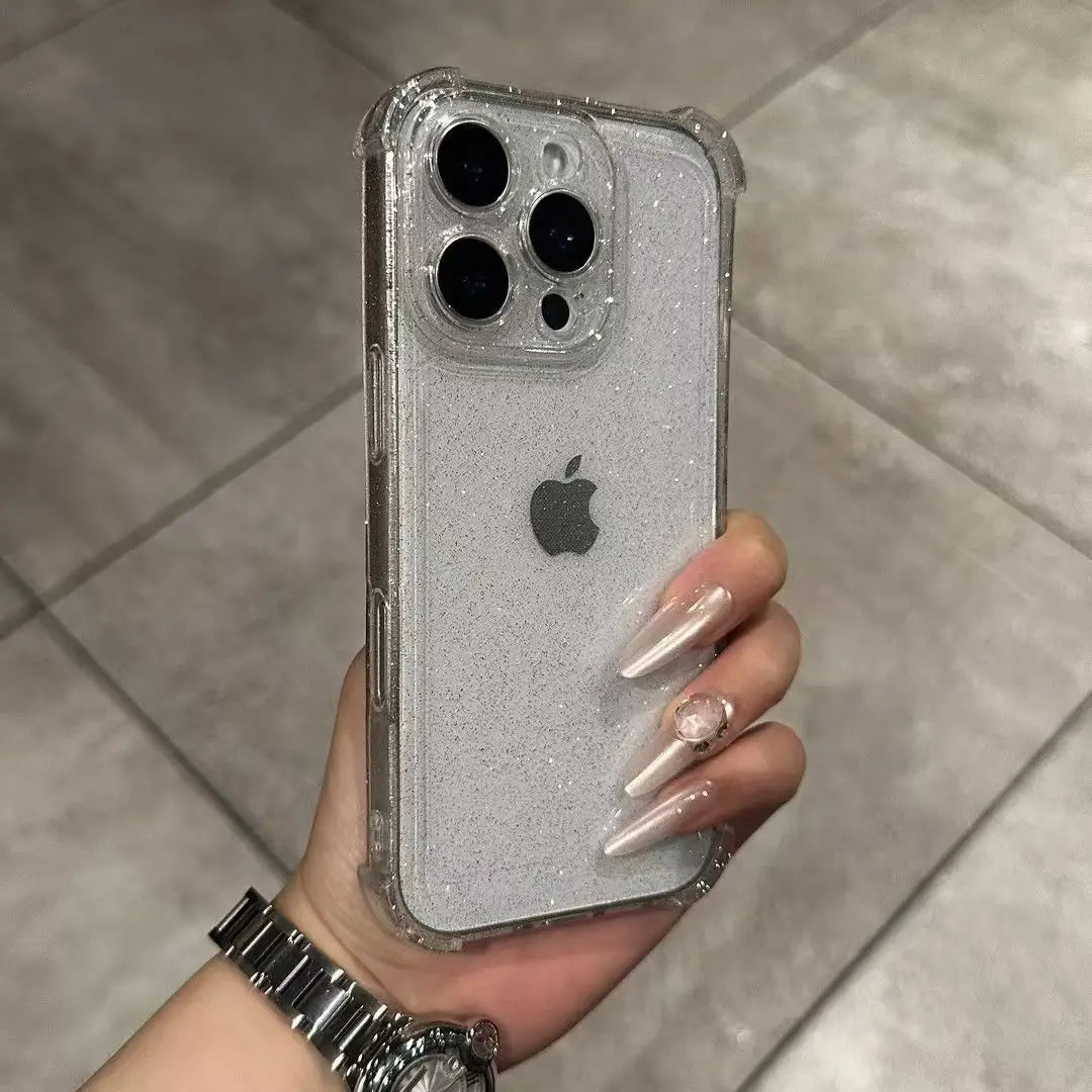 Glitzer Transparent Hülle Silikon für iPhone 17