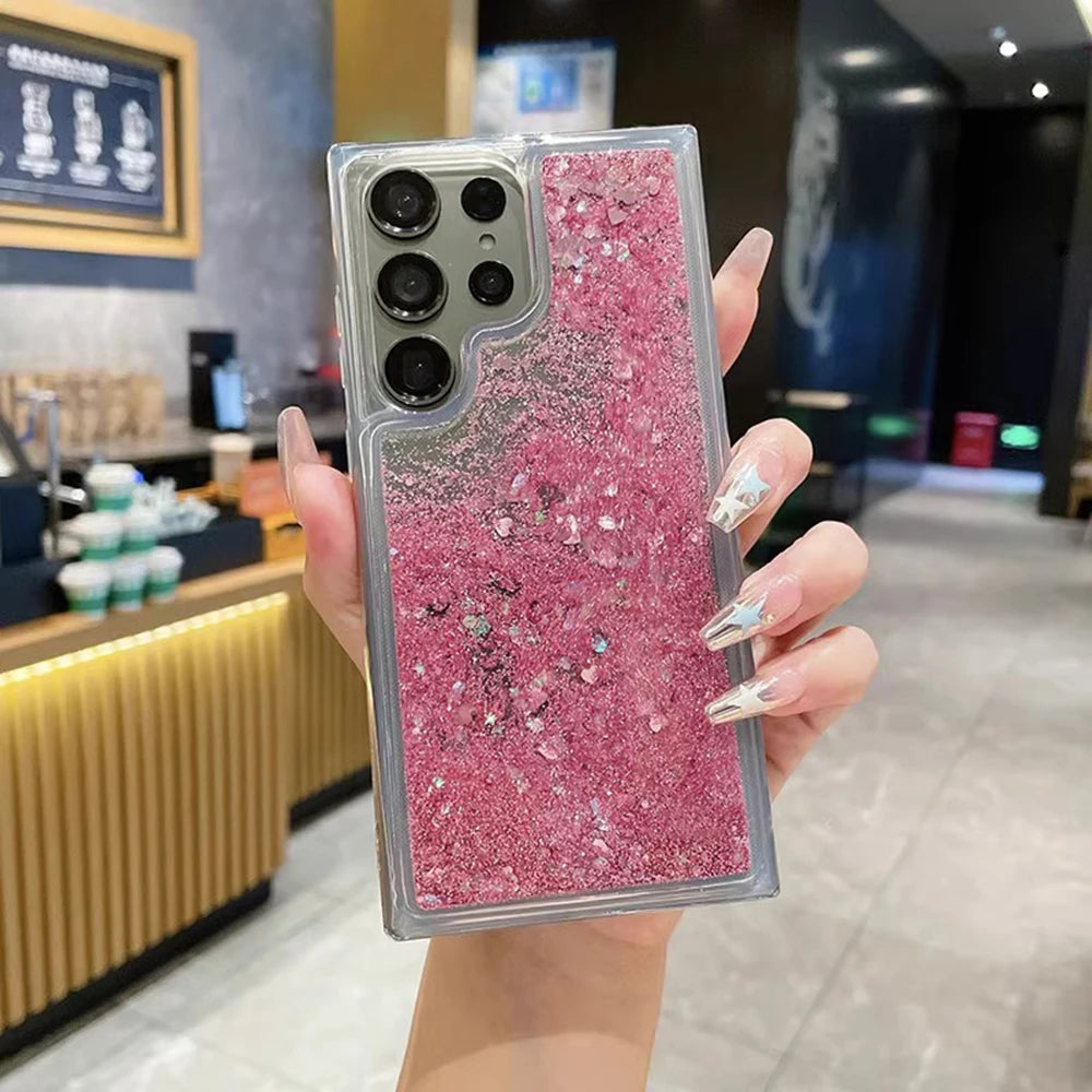 Flüssig Glitzer Hülle für Samsung Galaxy S25