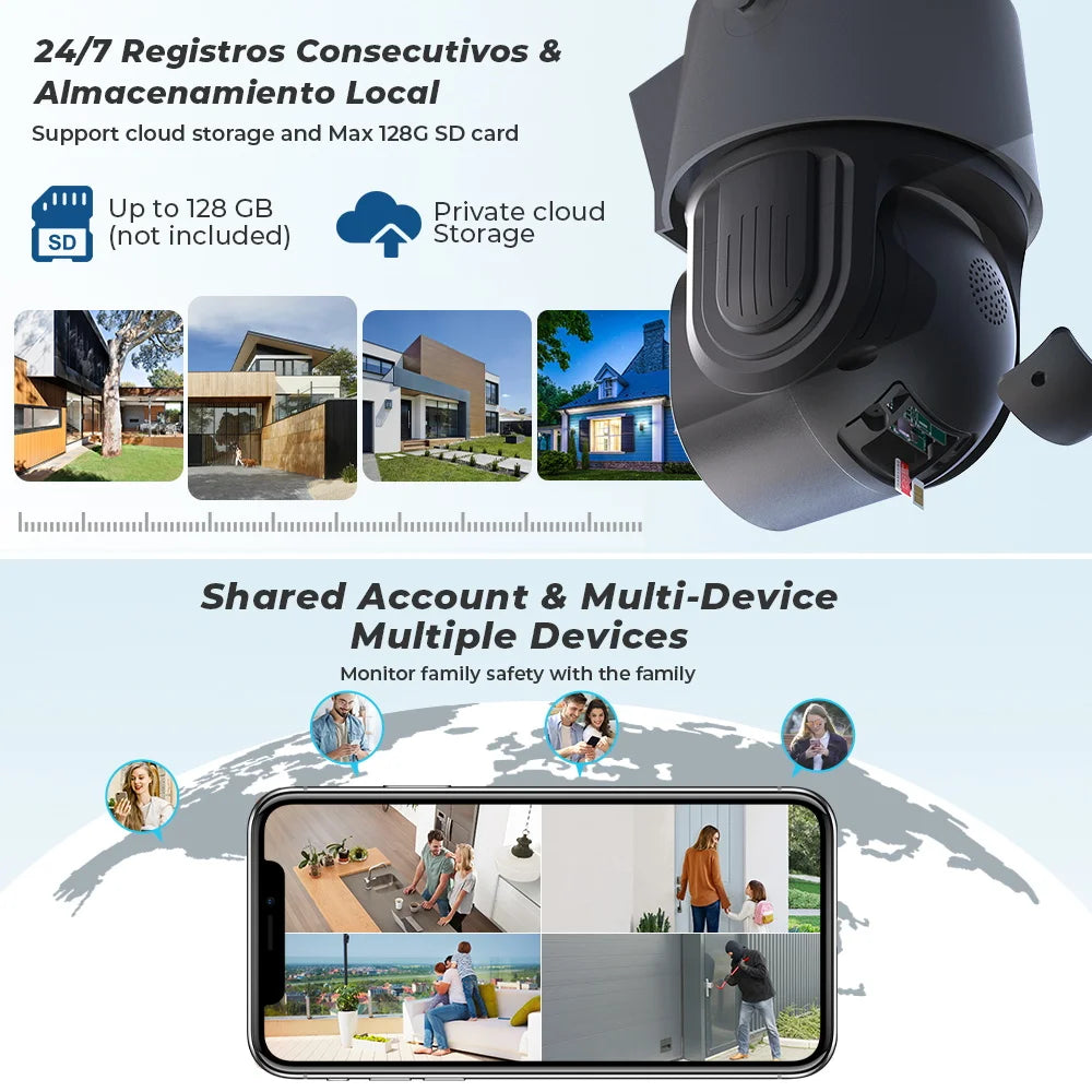 4K 8MP Dual-Lens PTZ WLAN Kamera Außen