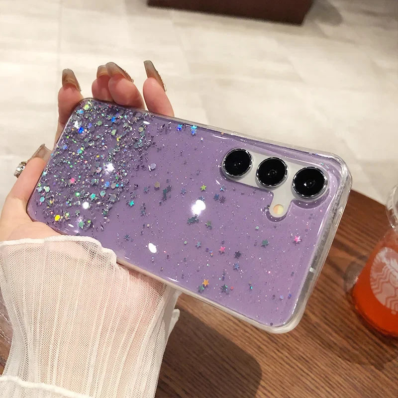 Glitzer Soft Silikon Clear Hülle für Samsung S25 Ultra