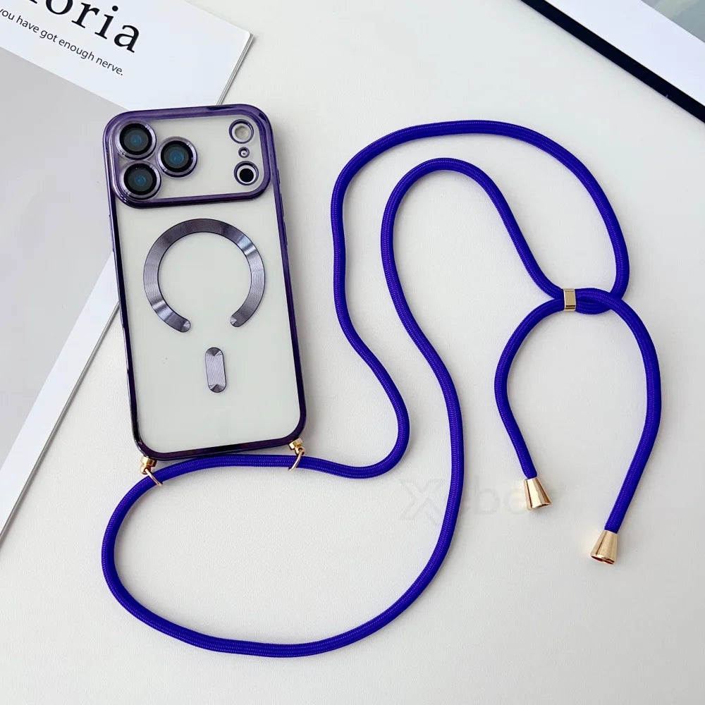 iPhone Hülle mit Magnet & Band – Transparent & Soft