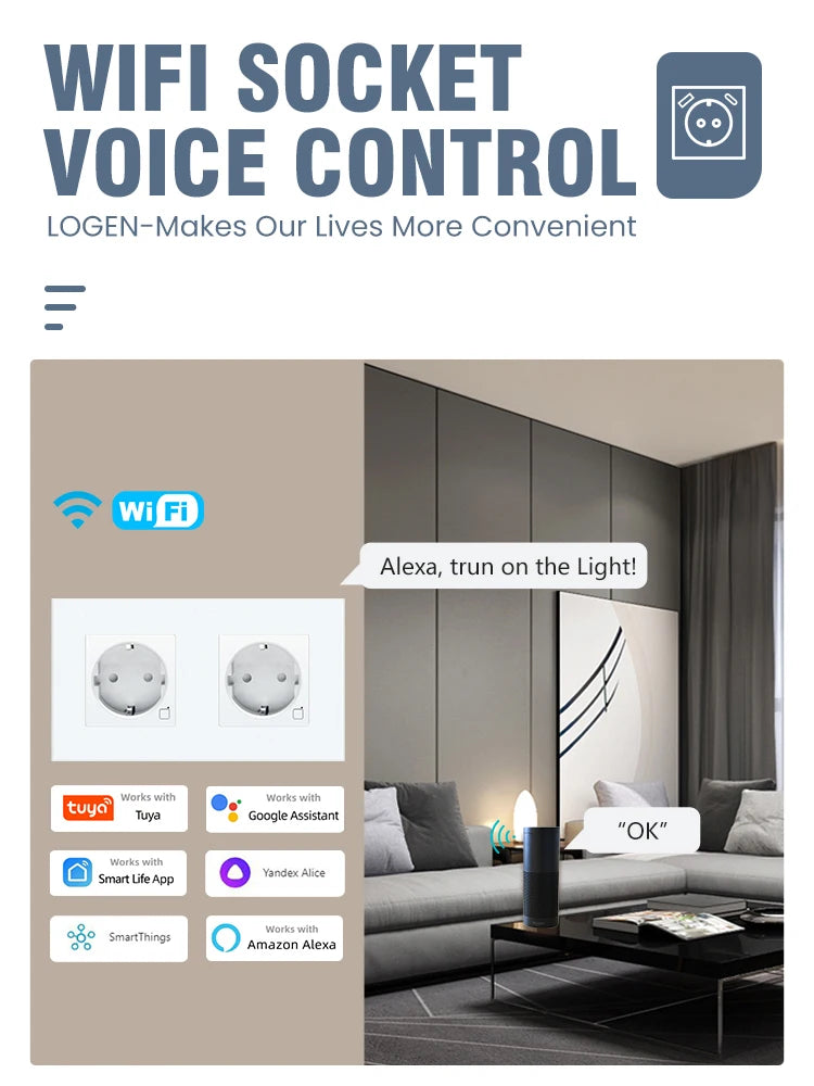 Smart WLAN Steckdose EU USB Typ-C Timer Alexa