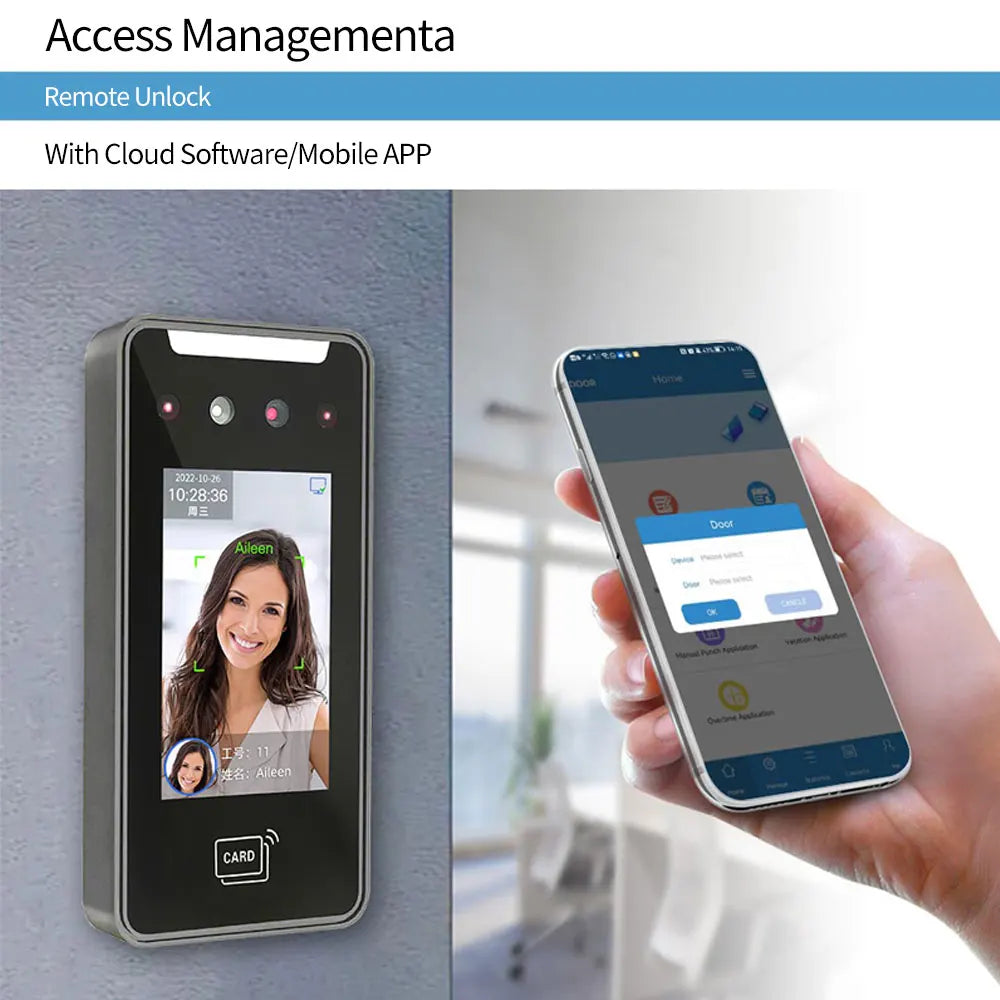 Facial recognition terminal with WiFi &amp; time tracking