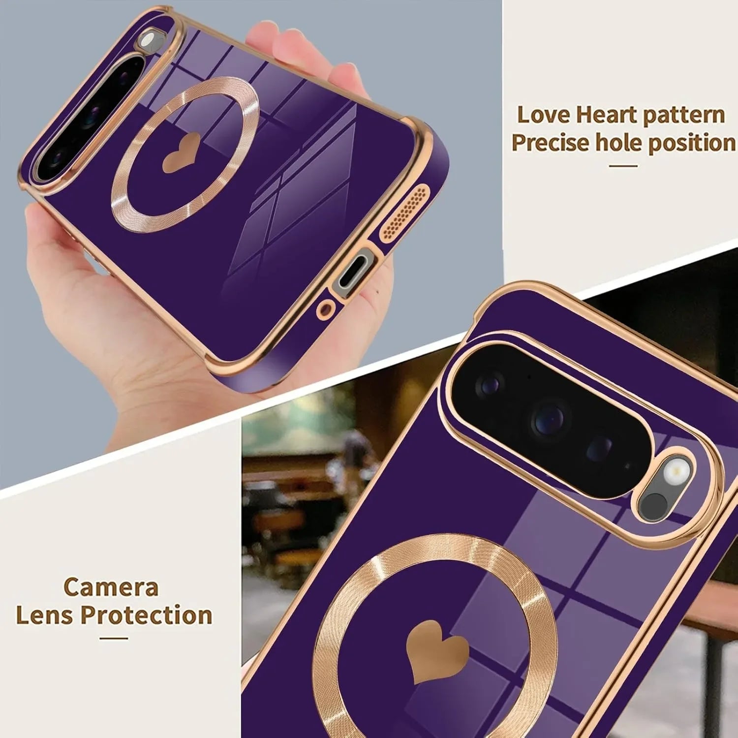 Magnetic Love Heart Case for Google Pixel 9