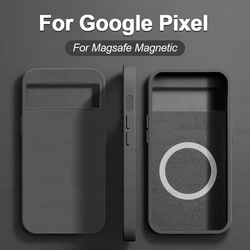Luxus Flüssigkeit Silikon Magnetische Fall Für Google Pixel 8 7 6 Pro Für Magsafe Fällen Drahtlose Lade Stoßstange Abdeckung telefon Zubehör