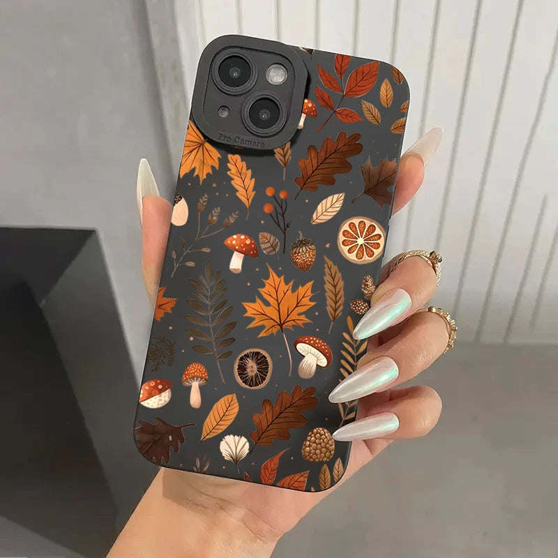 Herbstliche Blätter Hülle für iPhone aus Silikon