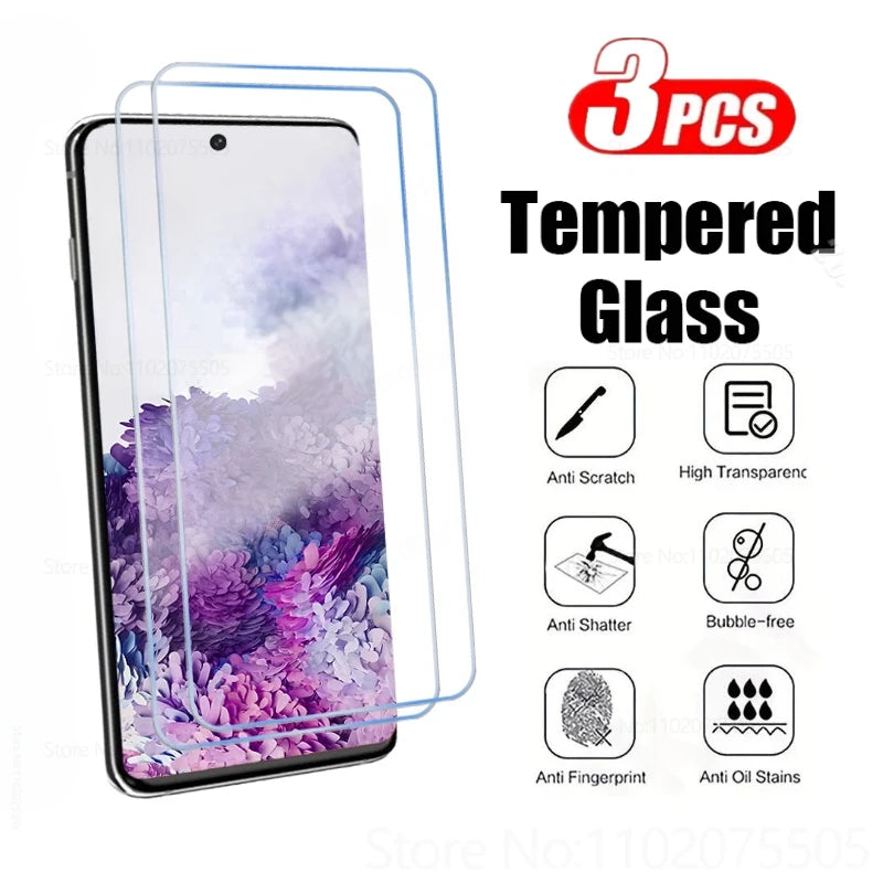 3er Panzerglas für Samsung Galaxy S8–S25 Ultra