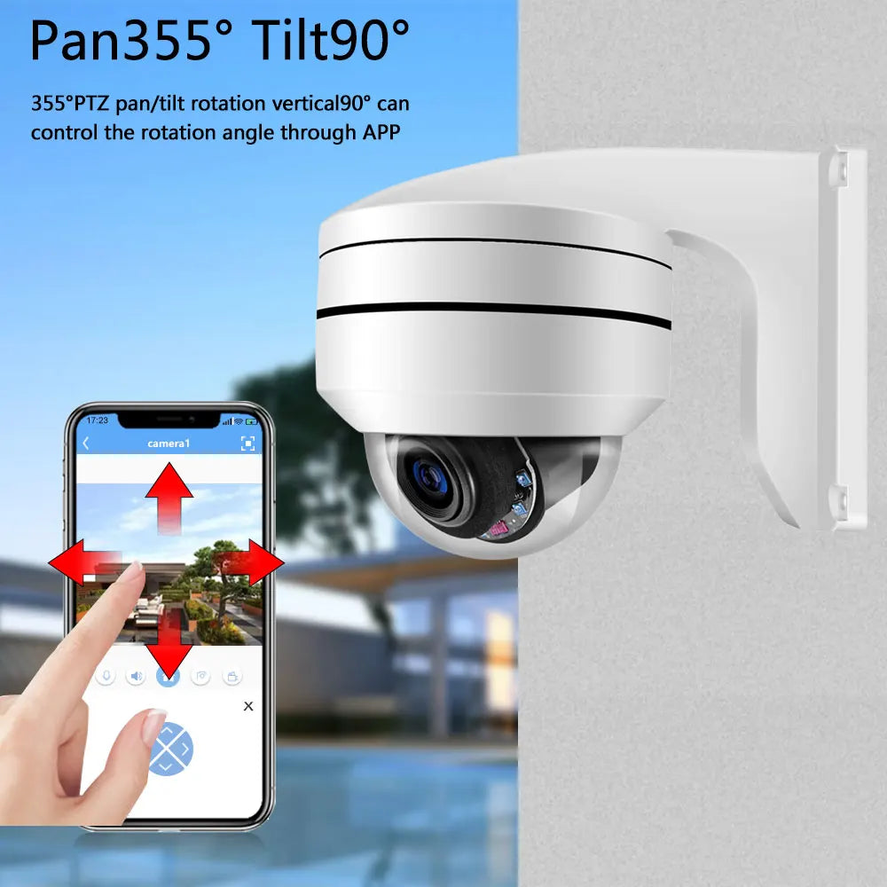8MP 4K PTZ Dome IP Camera with Zoom &amp; Night Vision
