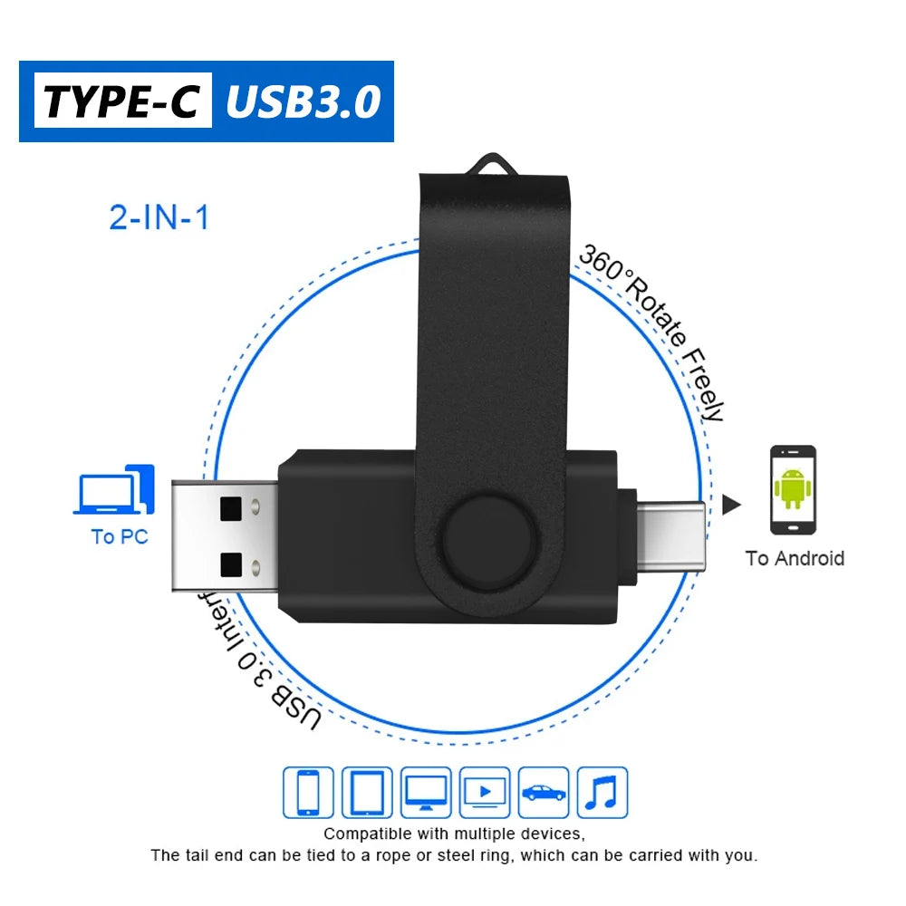 Typ-C USB 3.0 Hochgeschwindigkeits-Flashlaufwerk 2-in-1