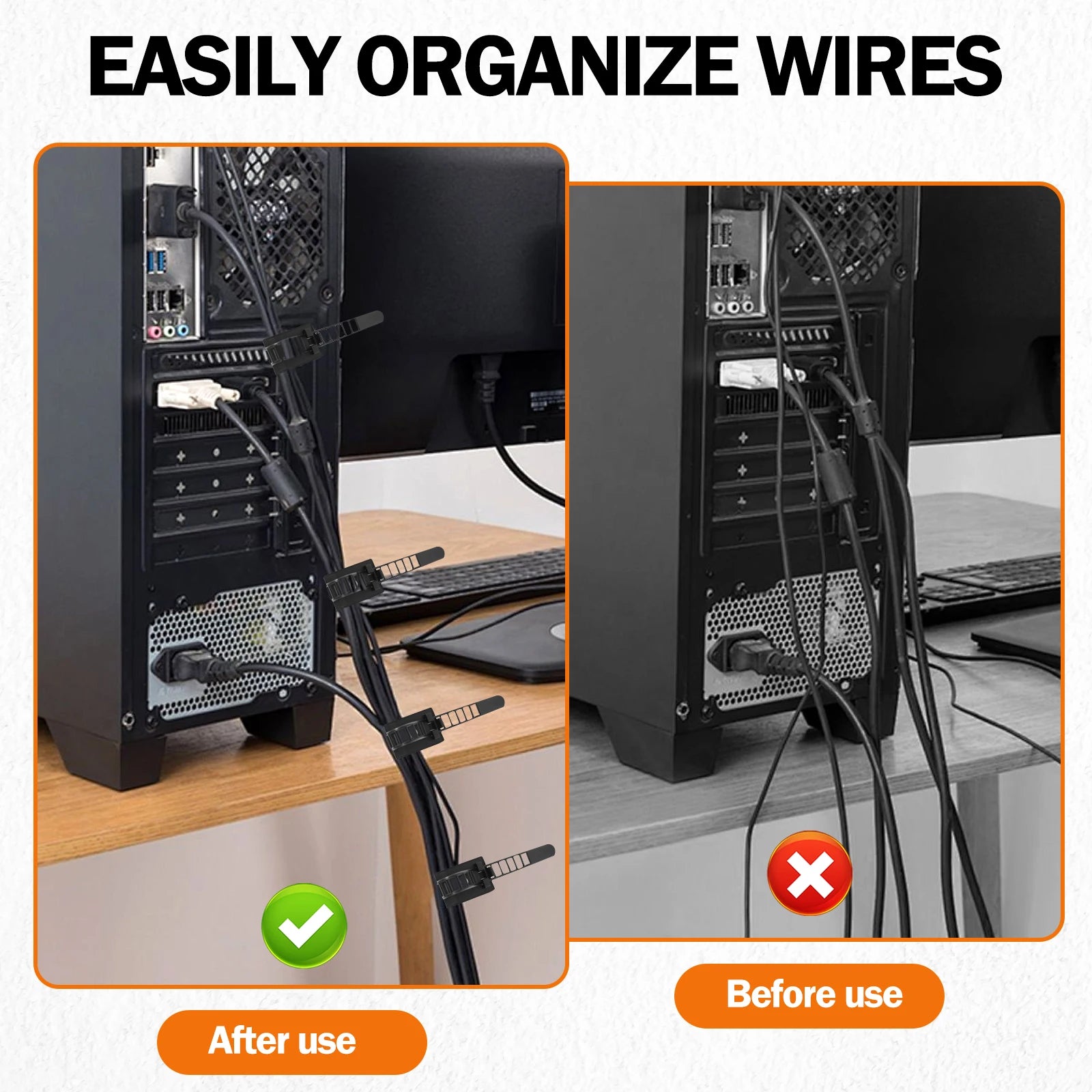 100 Stück selbstklebende Nylon Kabelbinder Set