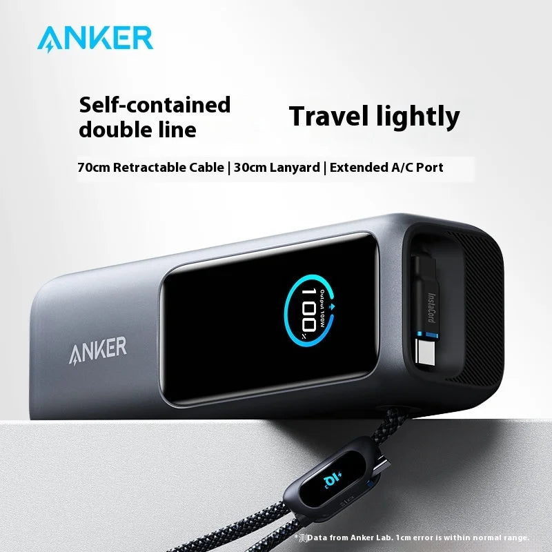 Hochleistungs Powerbank mit einziehbarem Kabel