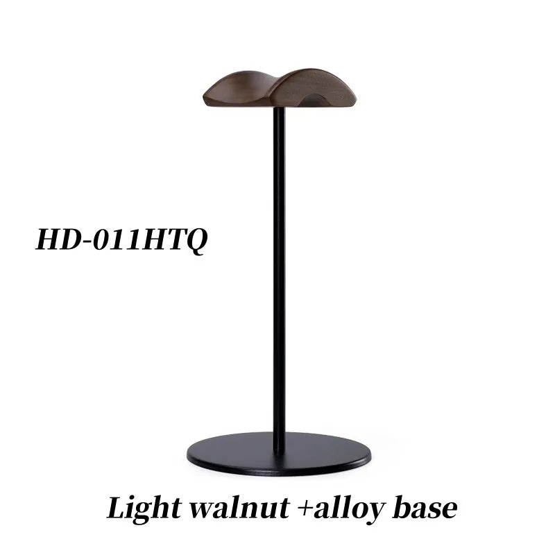 Metal walnut headphone stand, wooden desk holder