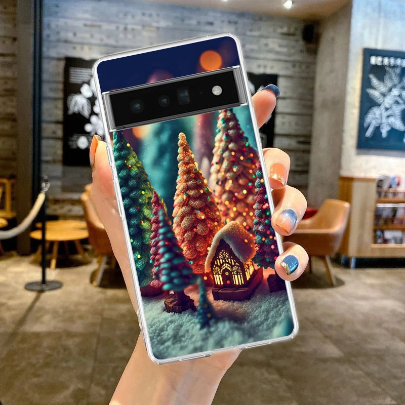 Transparent TPU case with snow motif for Google Pixel 8