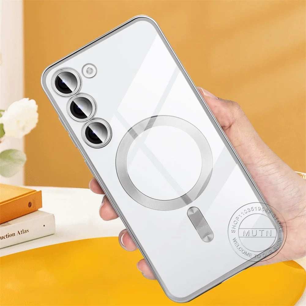 Plating Clear Wireless Hülle für Samsung Galaxy S25