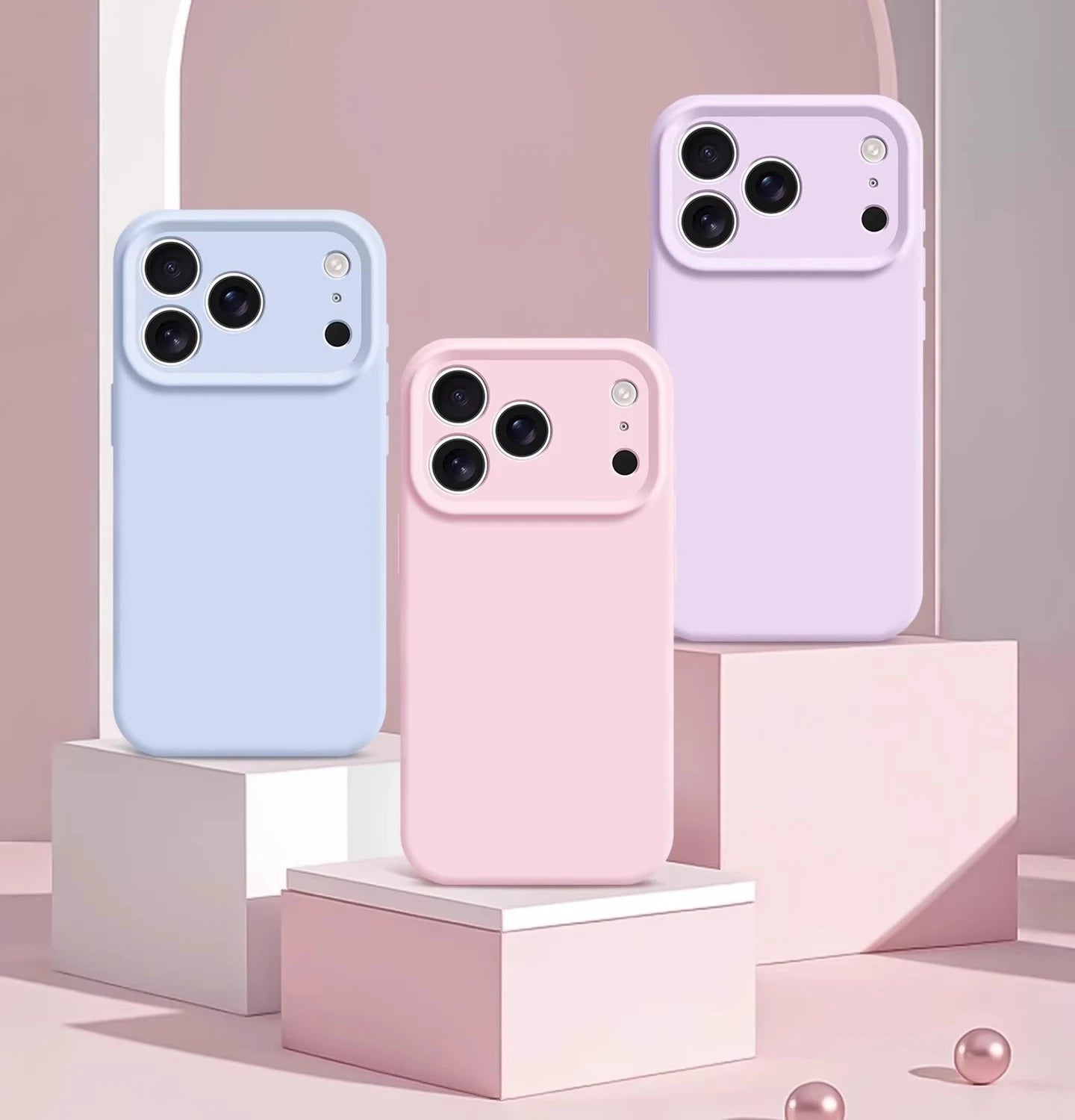 Flüssigsilikonhülle mit Band für iPhone 17–14 Plus