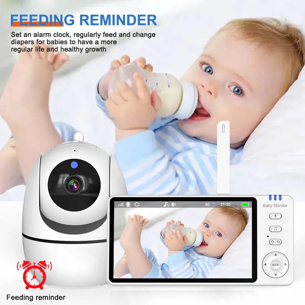 5-inch Baby Monitor PTZ Camera with Temperature &amp; Songs