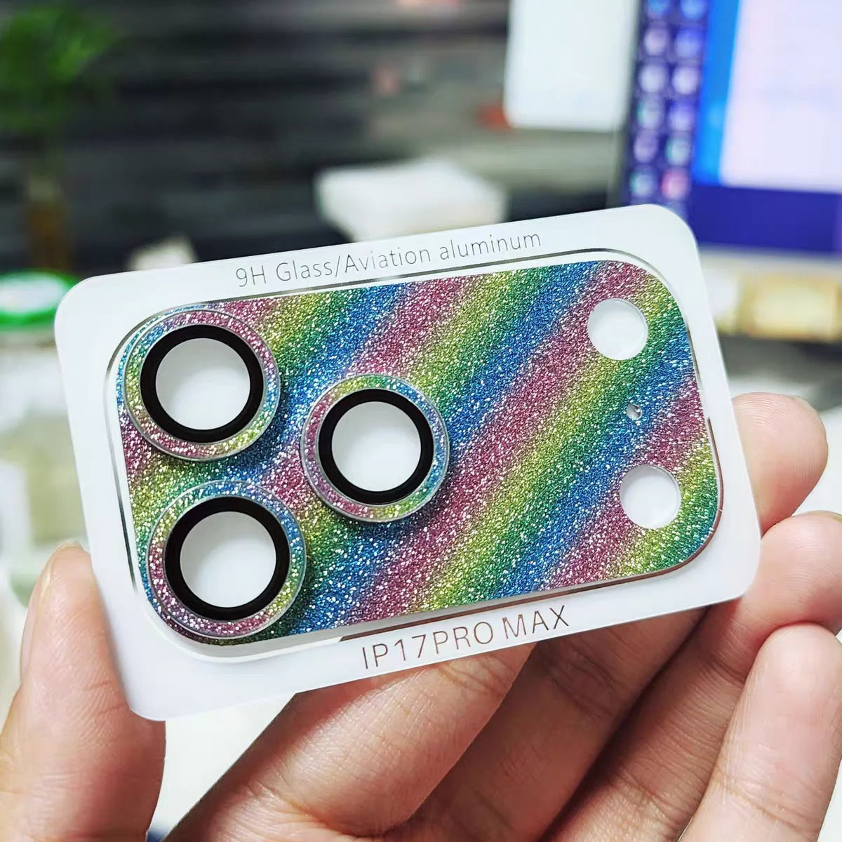 Glitter camera protective ring for iPhone 17 Pro Max