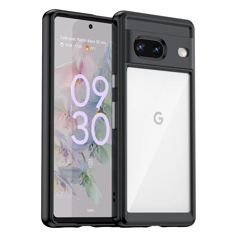 Klar transparente Pixel 7 Hülle mehrfarbig