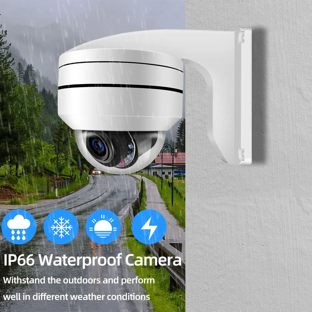 8MP 4K PTZ Dome IP Camera with Zoom &amp; Night Vision