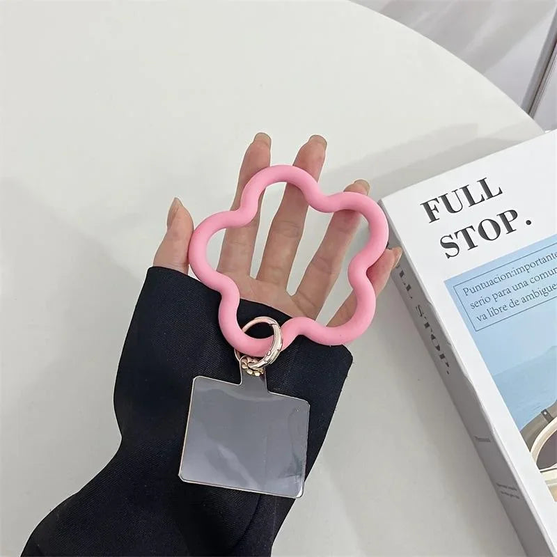 Silikon Armband Blumenmuster Lanyard Anti‑Fall
