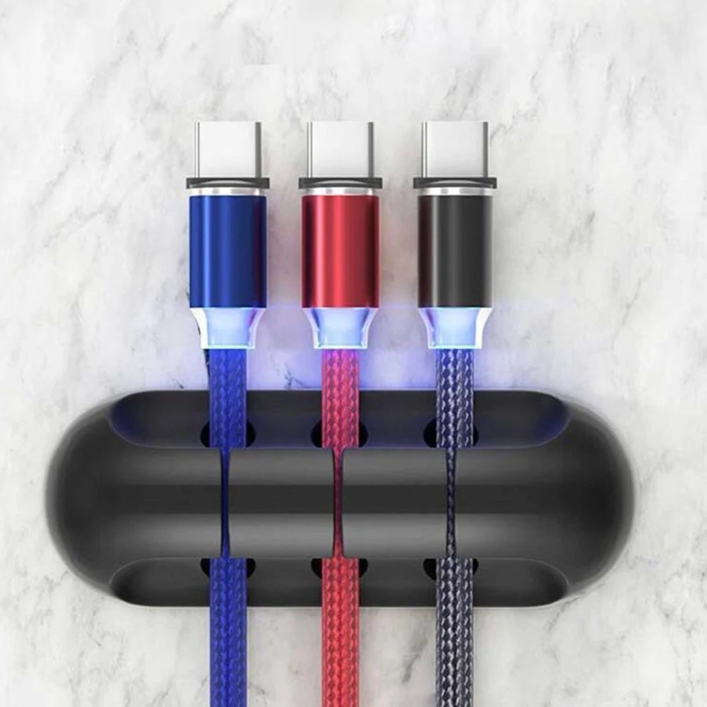 Flexible 3-Loch Desktop-Kabel-Organizer aus Silikon