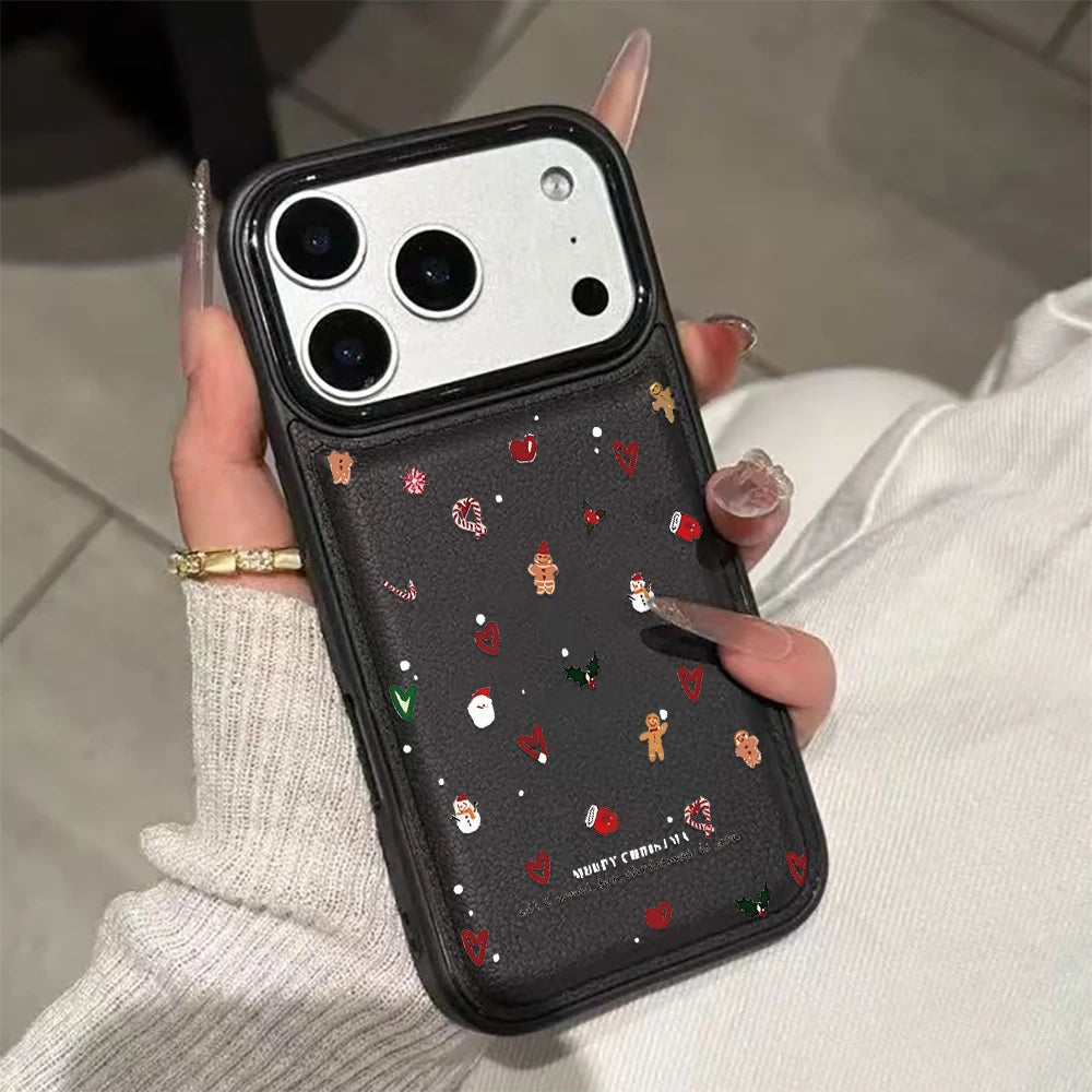 Weihnachts Handyhülle Leder Silikon für iPhone 17 Pro Max