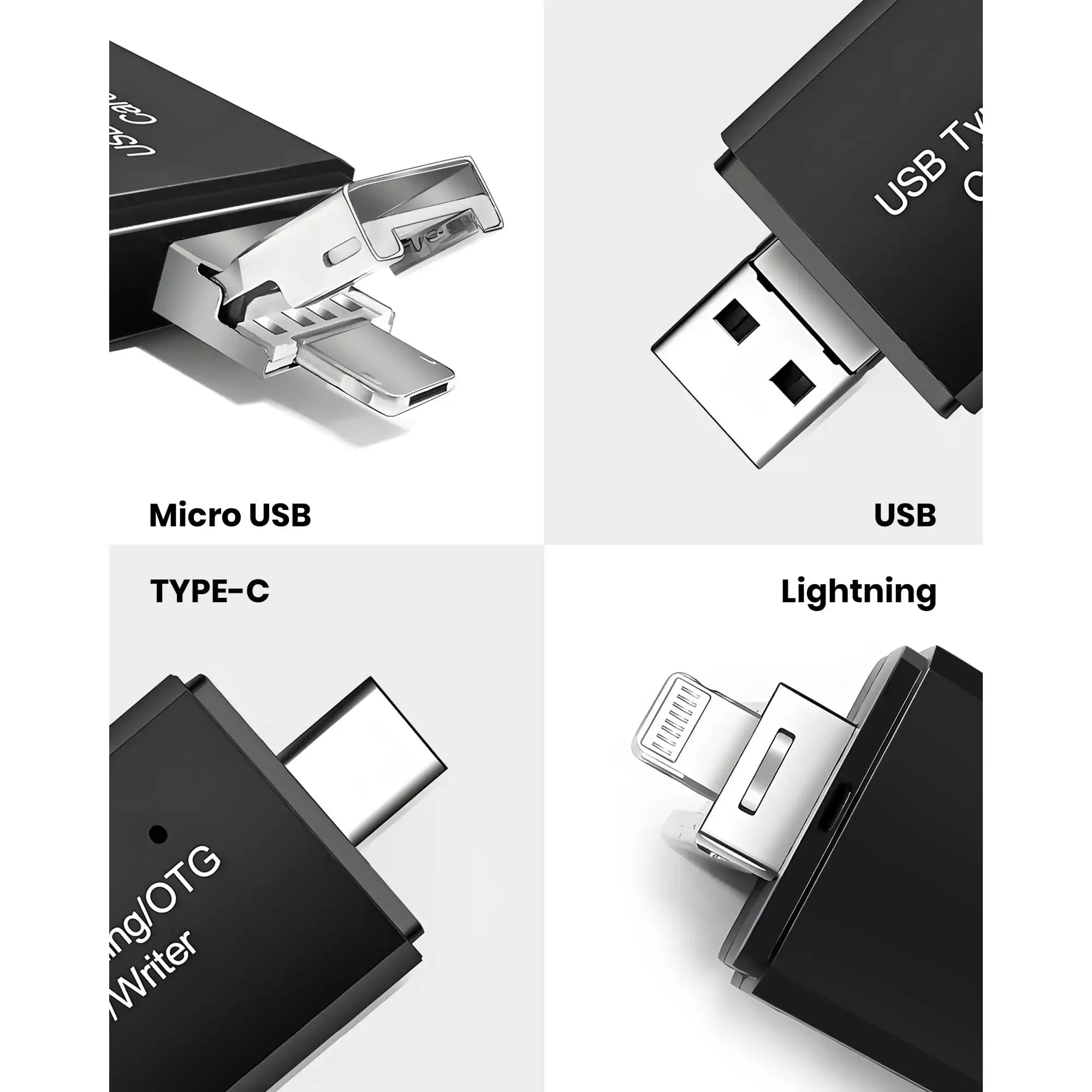 4-in-1 Kartenleser SD TF für iPhone iPad PC