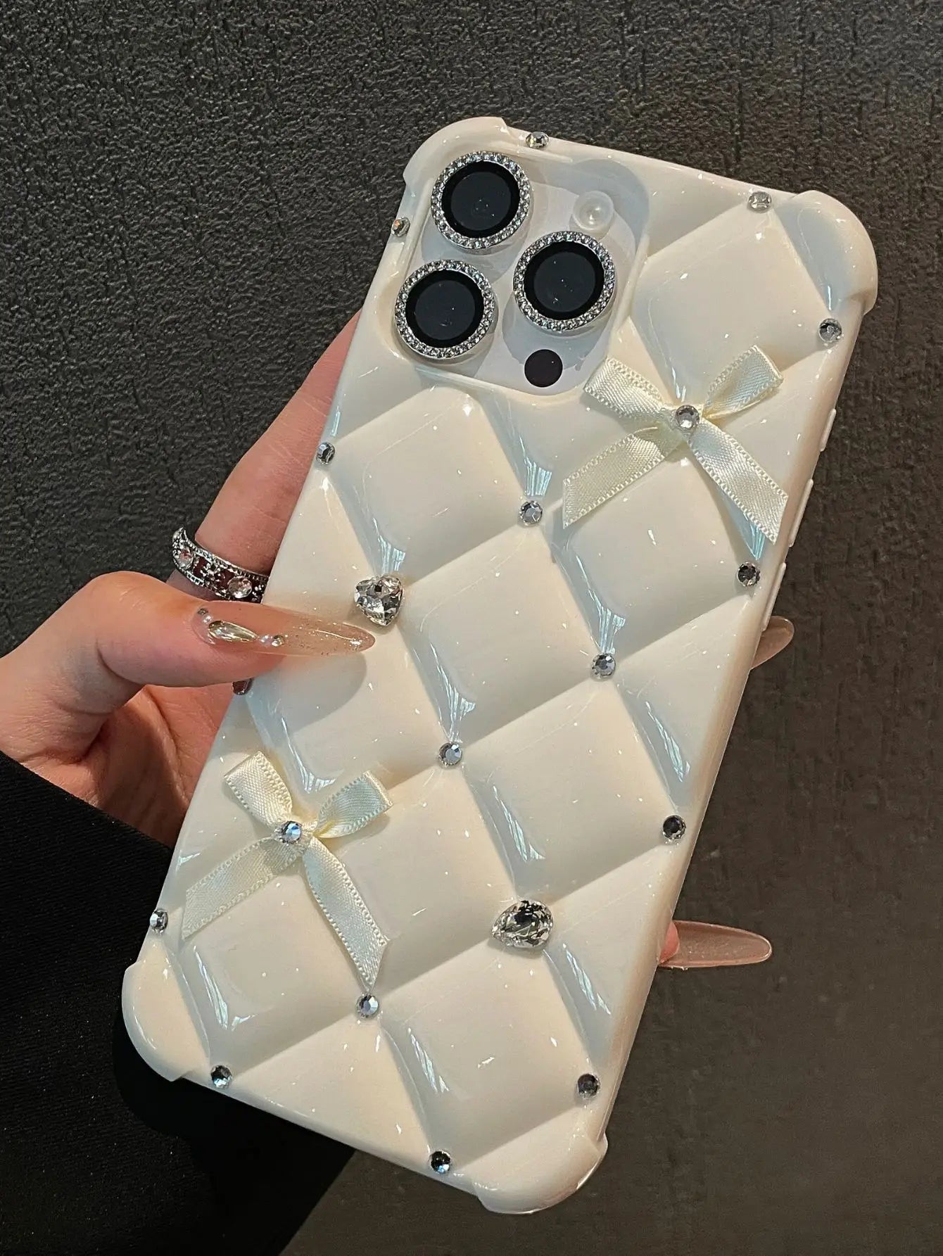 Luxus Glitzer Strass Schleifenhülle für iPhone 17