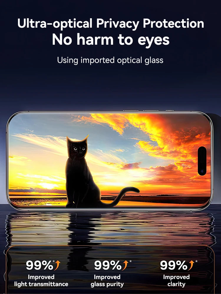 Anti-spy tempered glass screen protector for iPhone 17 series