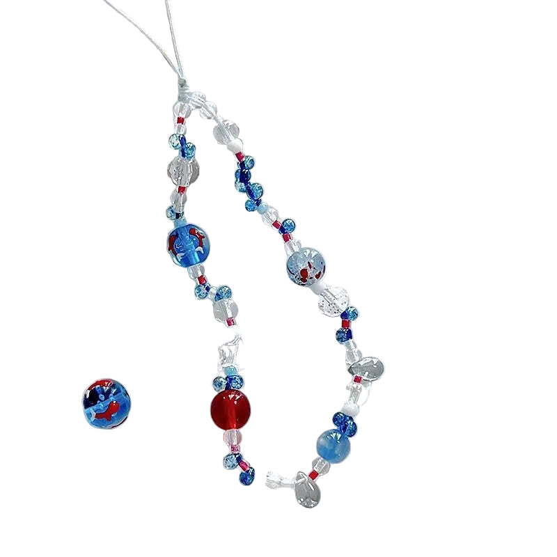 Ins Style Blase Goldfisch Lanyard Handyhülle Kette mit Perlen