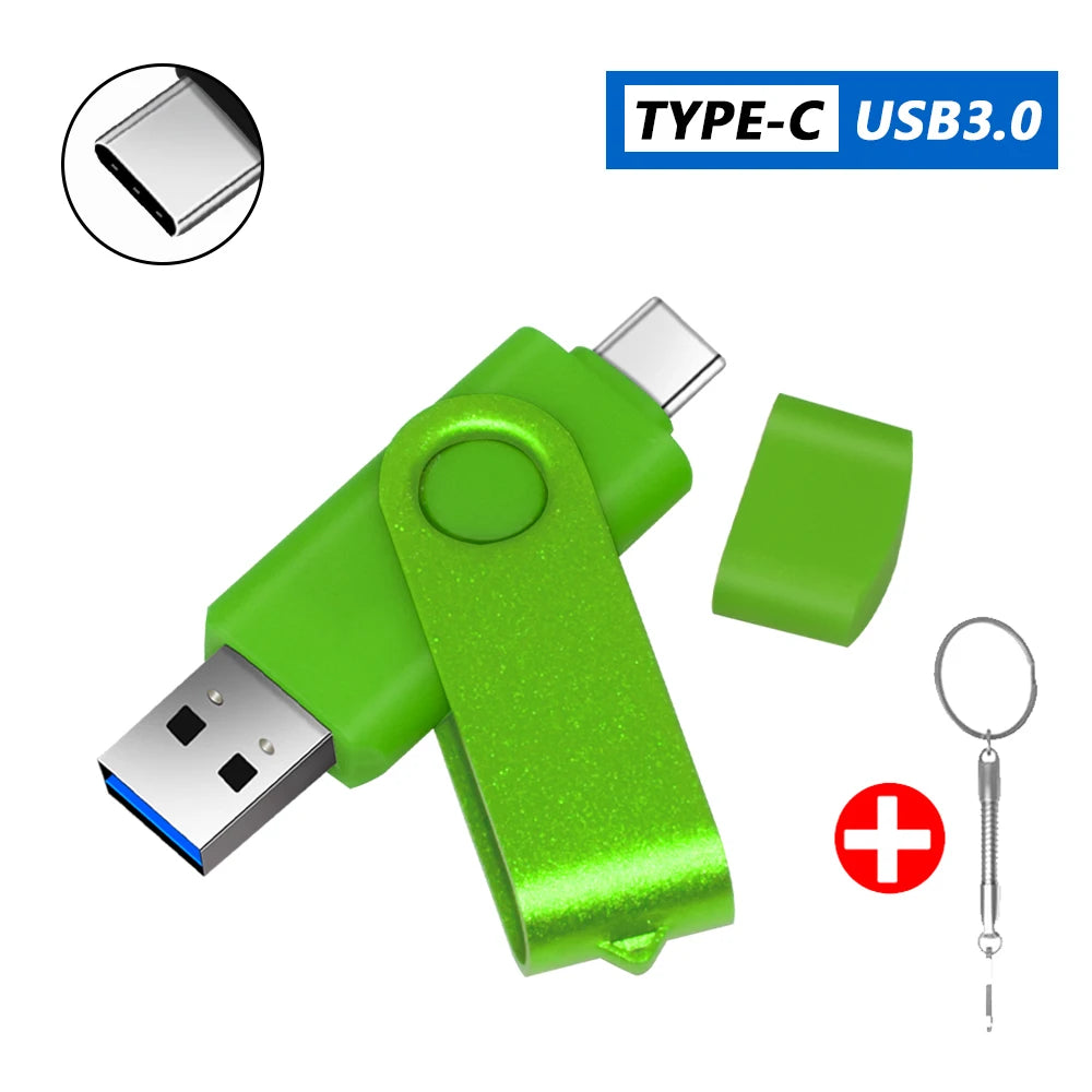 Typ-C USB 3.0 Hochgeschwindigkeits-Flashlaufwerk 2-in-1
