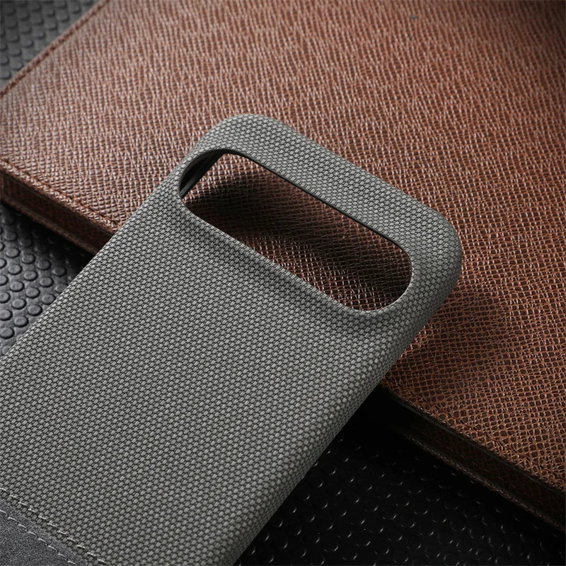 Matte Leinen-Lederhülle für Pixel