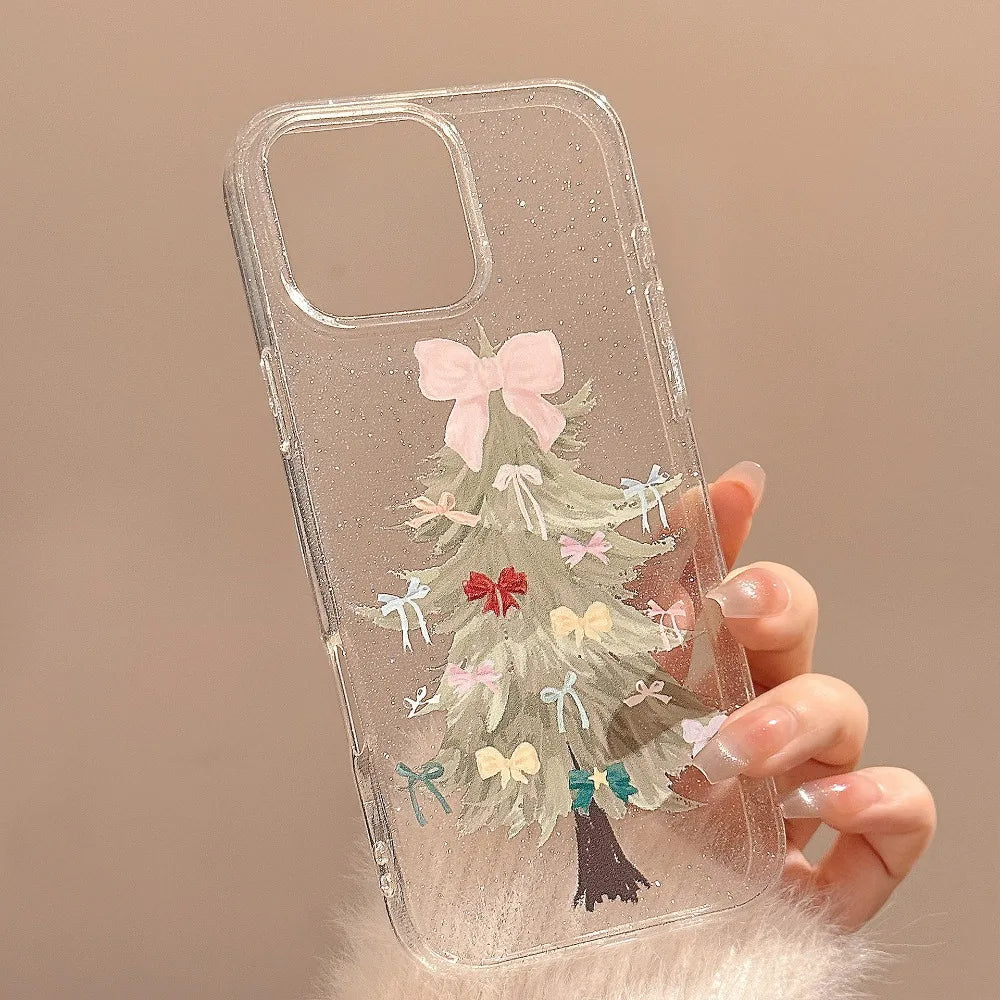 Luxus Glitzer Clear Hülle Schleife für iPhone 17