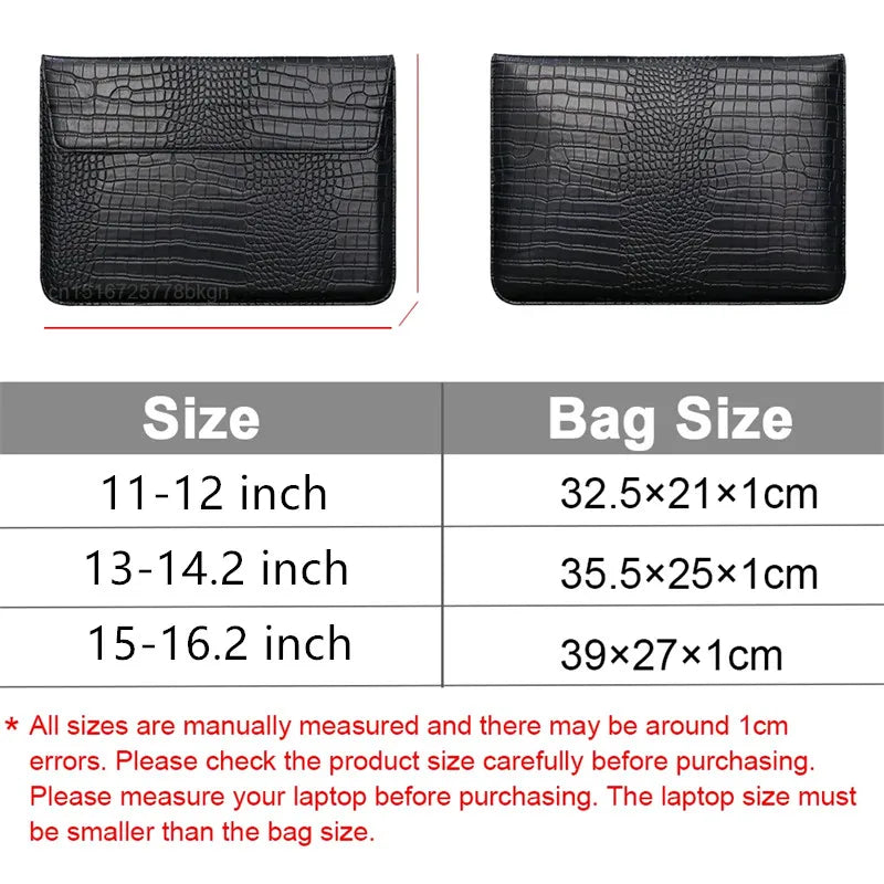 Krokodil-Leder Laptop Sleeve MacBook