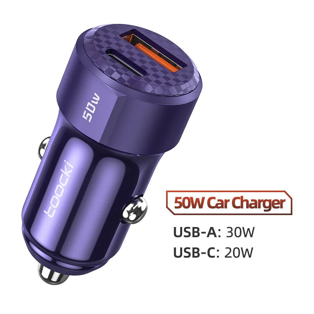 Toocki 50W USB-C Autoladegerät PD QC 3.0 Mini