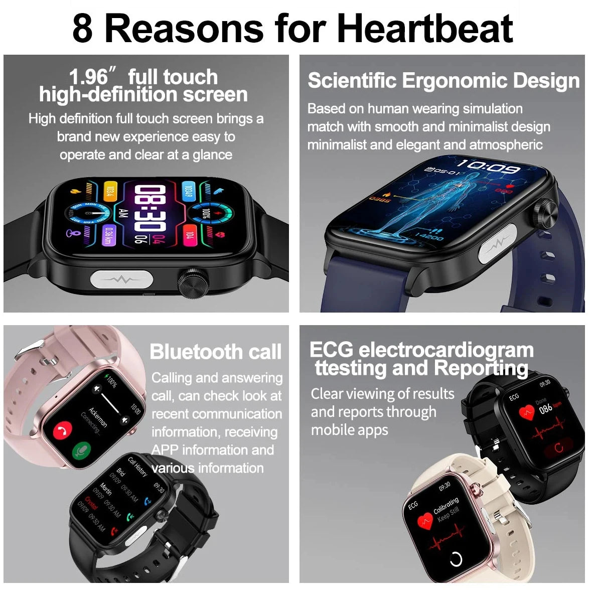 2024 AI Gesundheits-Smartwatch EKG Blutfett & Harnsäure