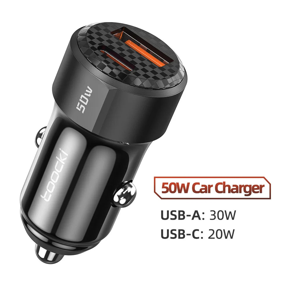Toocki 50W USB-C Autoladegerät PD QC 3.0 Mini