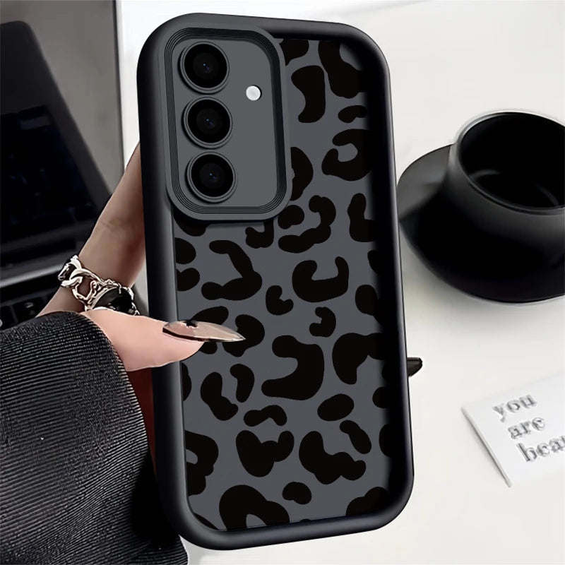 Leoparden Hülle Schwarz für Samsung Galaxy Modelle