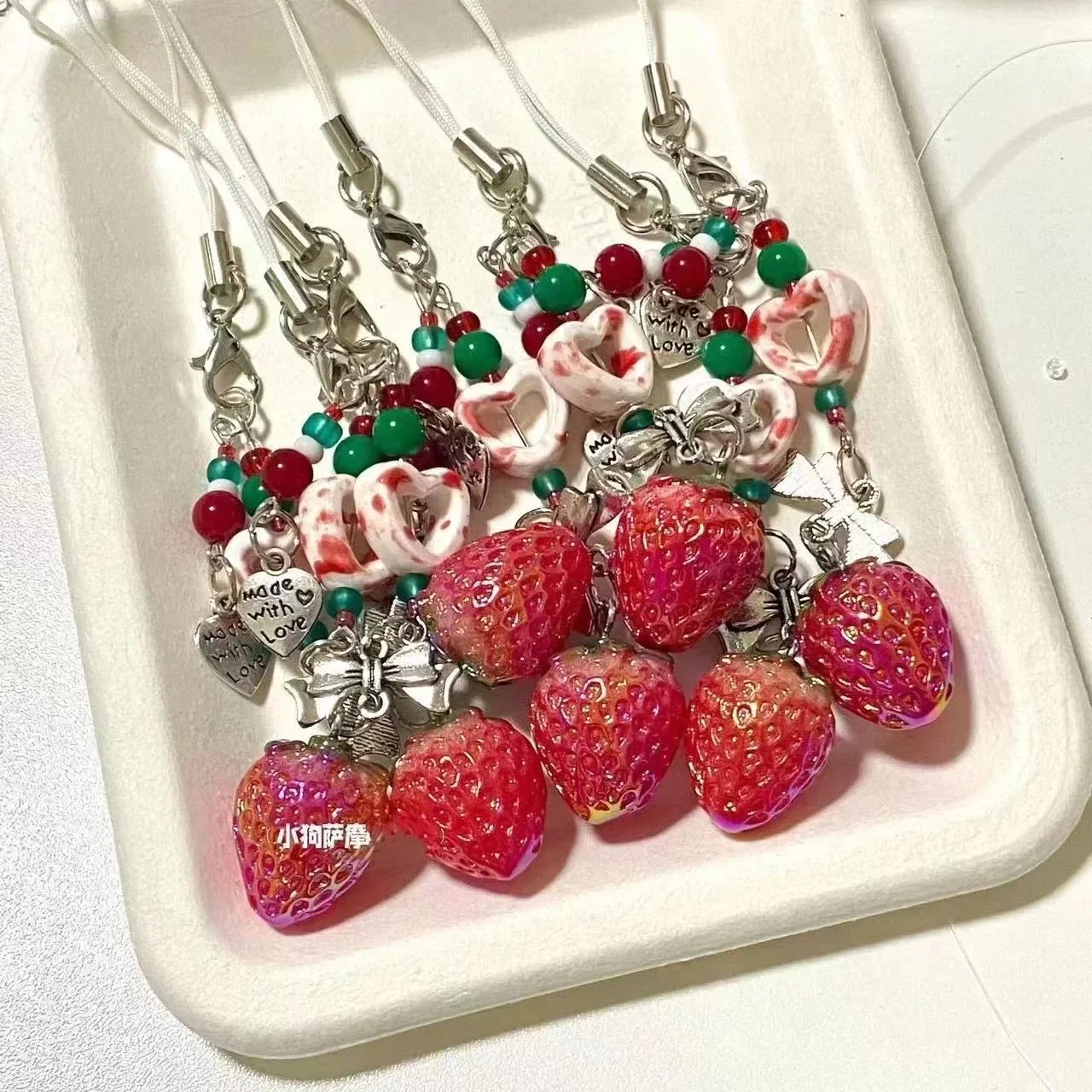 Silikon Herz Erdbeere Handy Lanyard für Mädchen