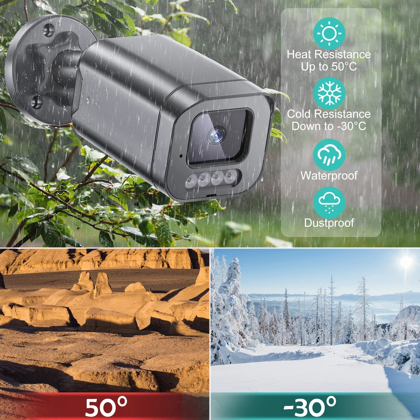 4K 8MP PoE Outdoor Camera with Audio &amp; Night Vision Color