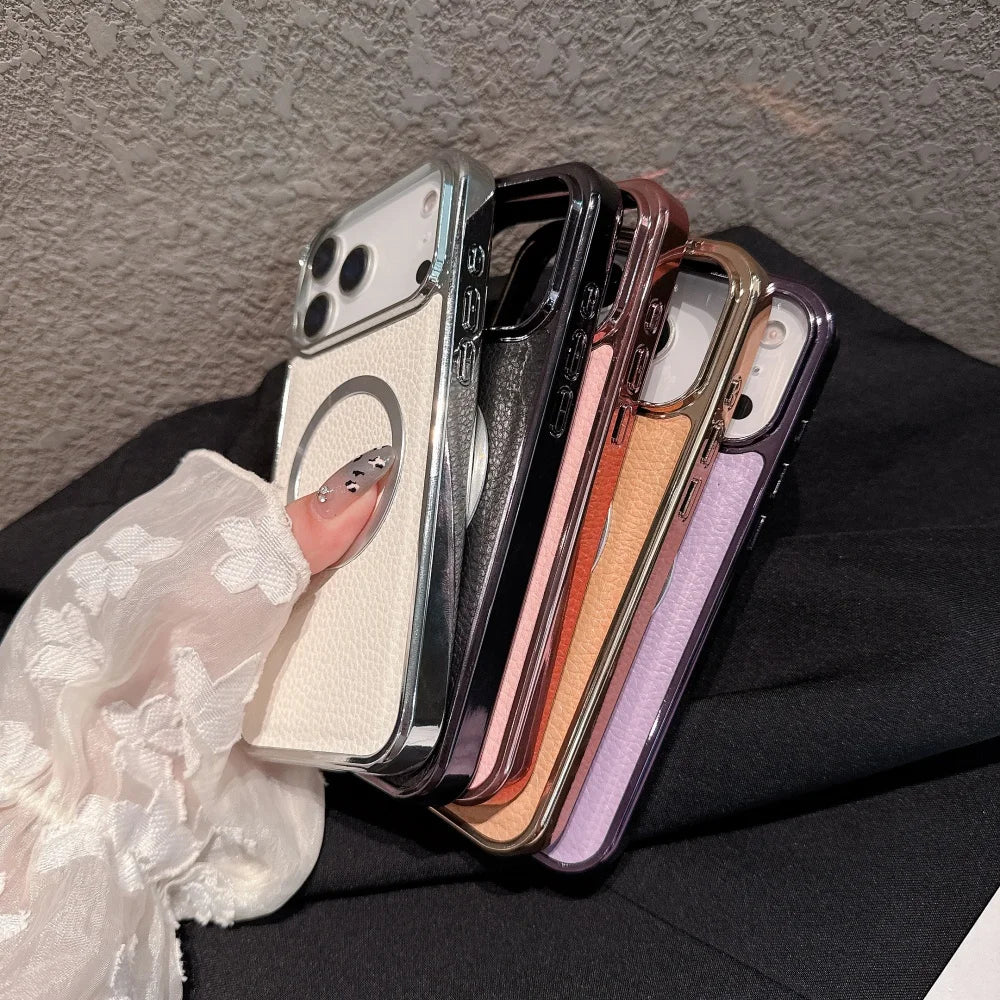 Magnetische PU-Lederhülle für iPhone 17 Pro Max
