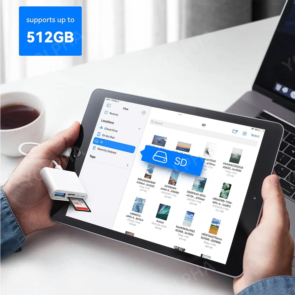 4-in-1 USB Typ-C & Lightning Kartenleser für iPhone