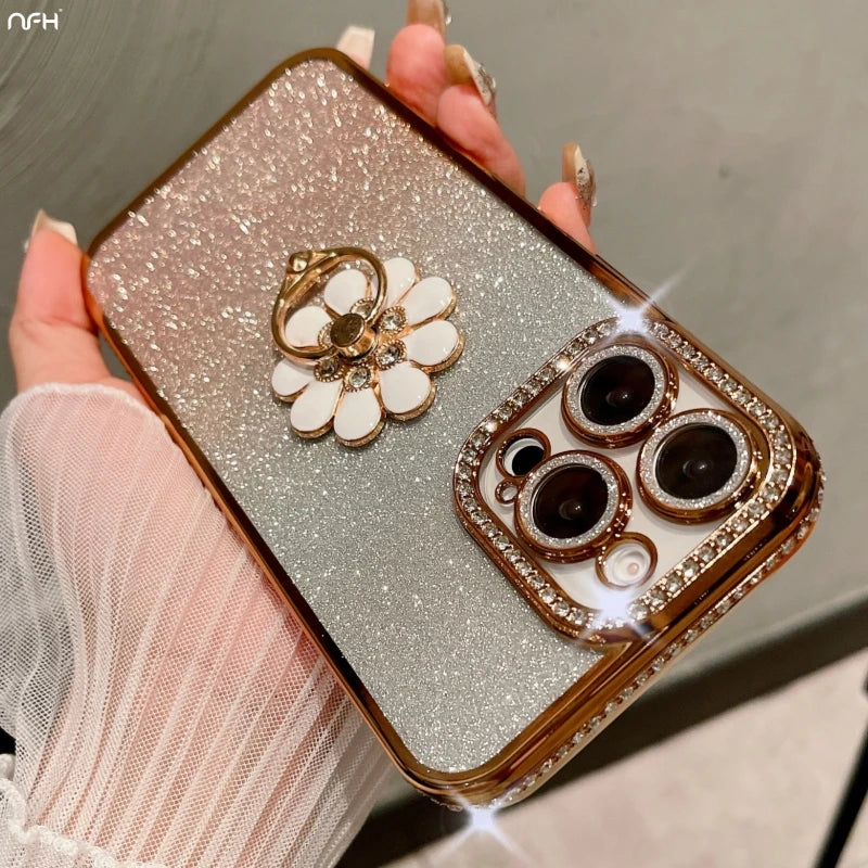 Luxus Flash Diamant Rahmen Hülle für iPhone 17
