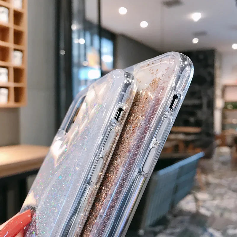 Silberne Sternen-Treibsand Hülle für iPhone 17 Pro Max