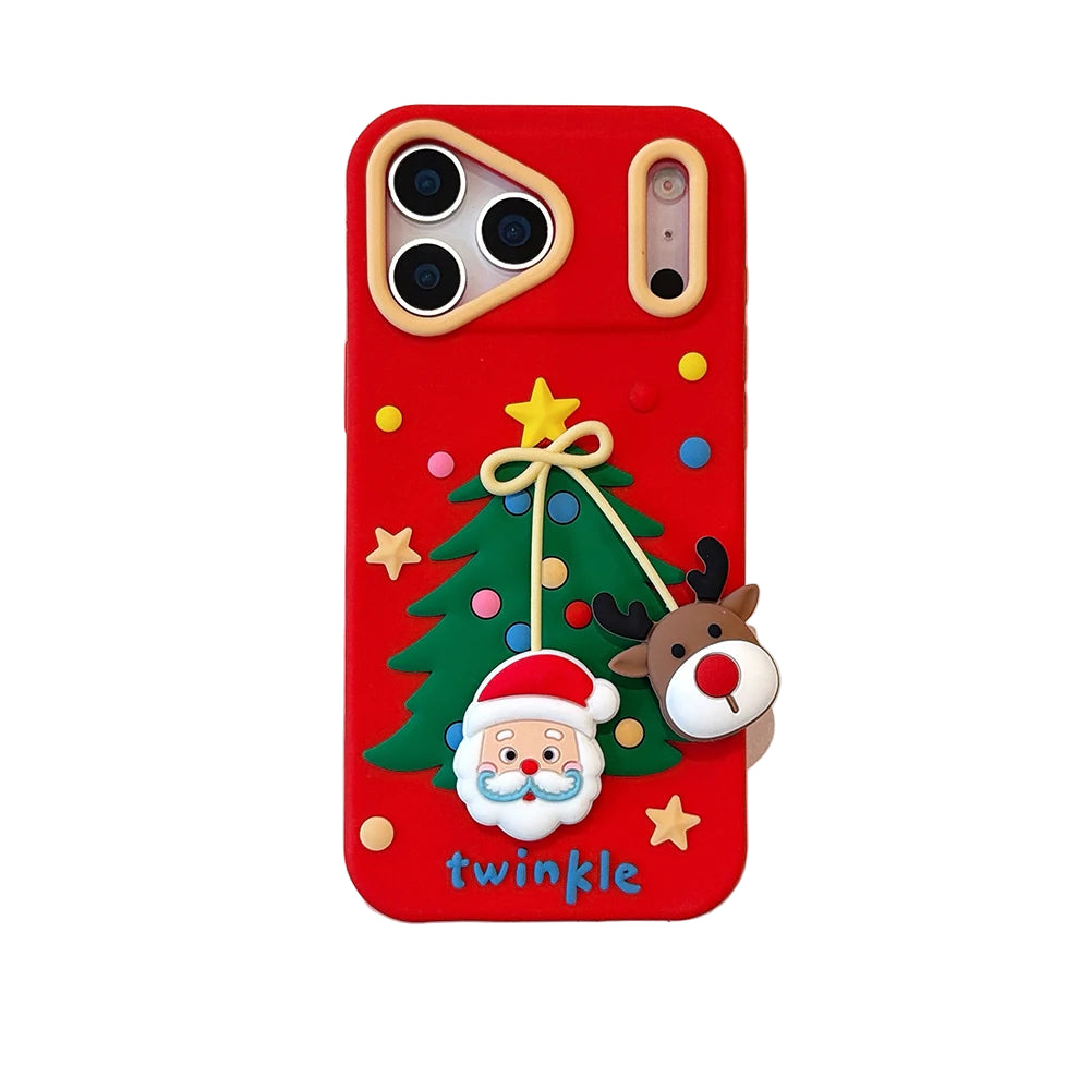 Weihnachts 3D Cartoon Hülle für iPhone 17 und 16 aus Silikon