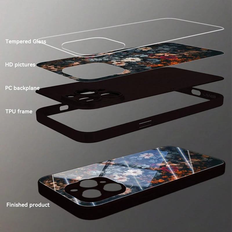 Retro Blumen Glas Hülle für Samsung Galaxy S25