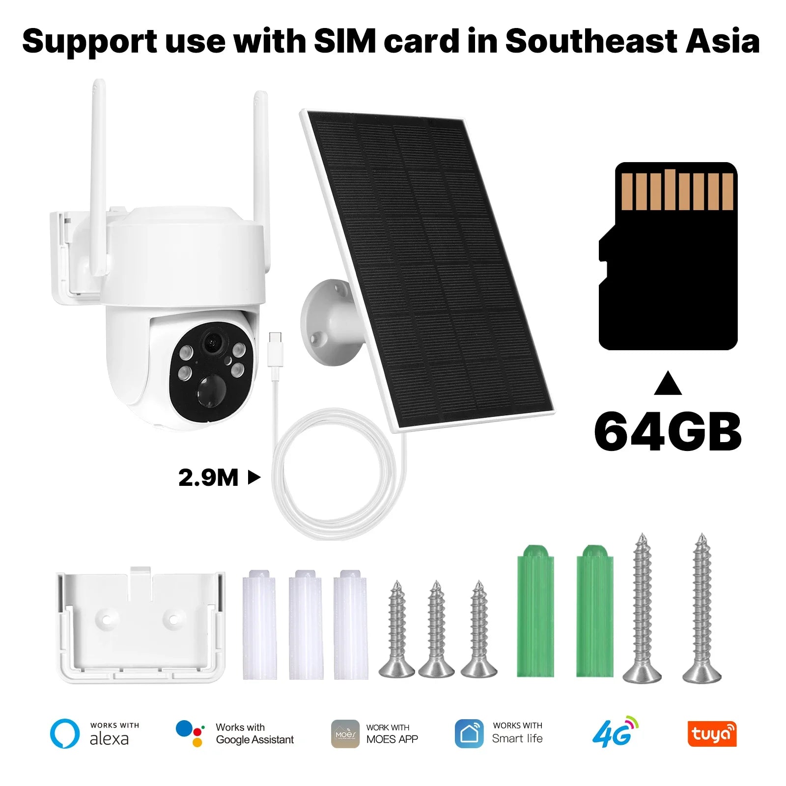 4MP Solar Überwachungskamera mit 4G WiFi & Farb-Nachtsicht