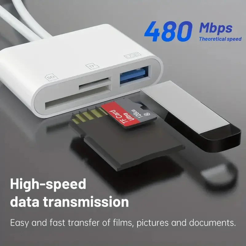 3-in-1 USB Typ C Kartenleser für TF SD CF Karten